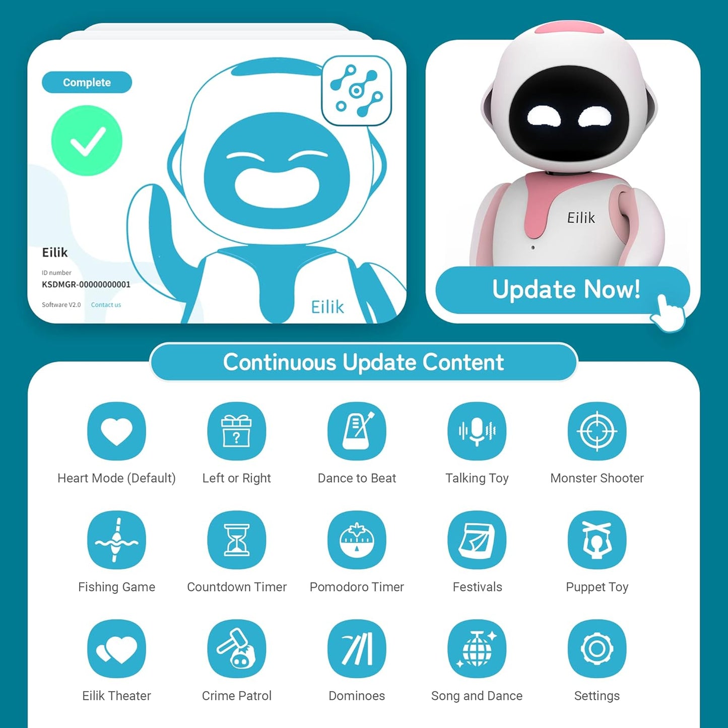 Eilik — Touch-Interactive Robot Pet with Emotions, Mini-Games & Endless Personality
