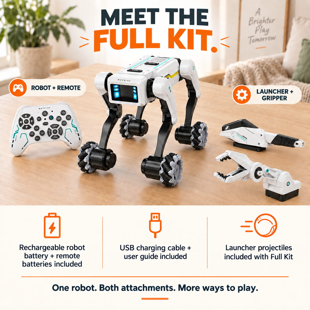 3-in-1 Interactive Robot Dog with Voice Control, Remote & Programmable Tricks