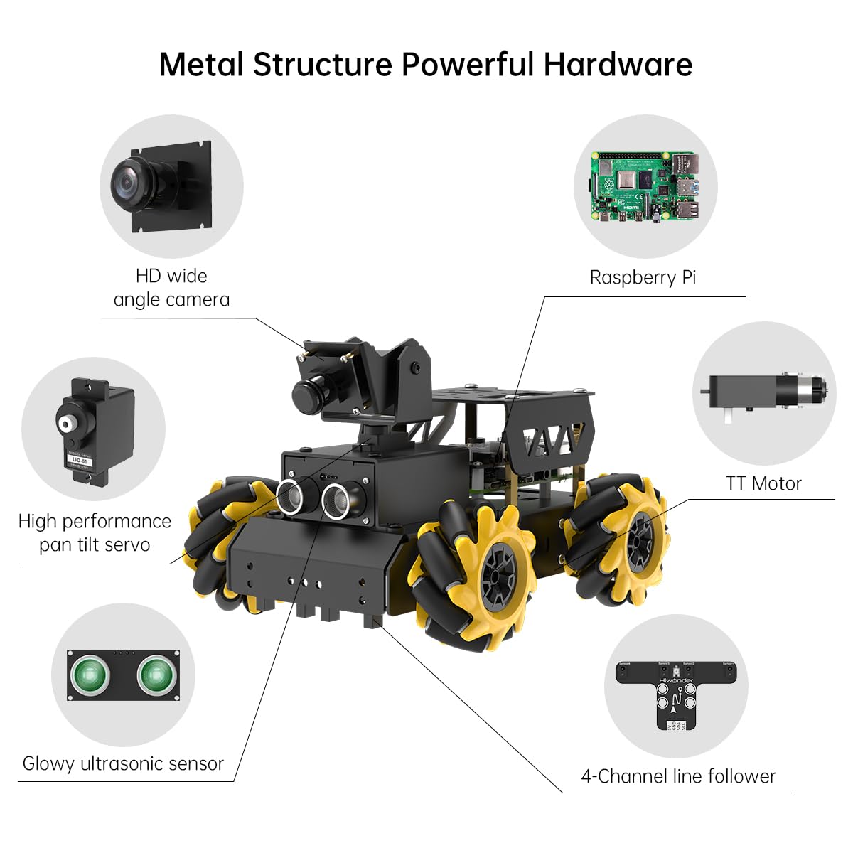 HIWONDER TurboPi - Raspberry Pi 5 AI Vision Robot Car
