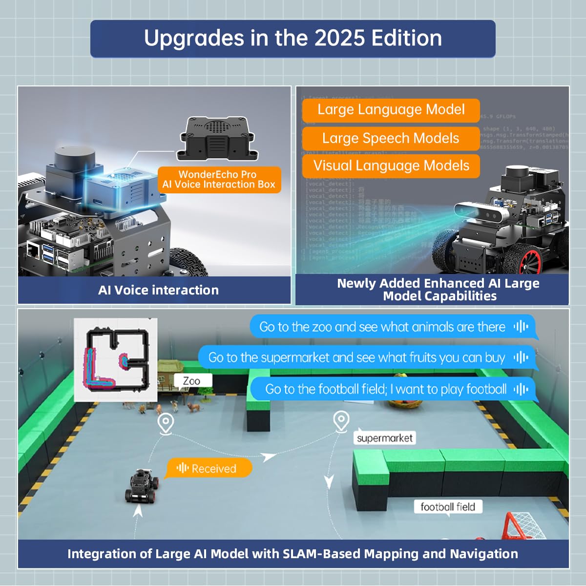 HIWONDER MentorPi A1 - ChatGPT AI Robot Car with 3D Depth Camera