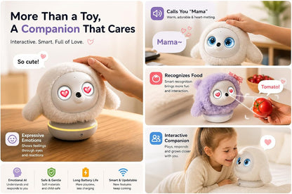 KAMOMO AI Companion Robot — Emotional Support Desk Pet for Kids & Adults