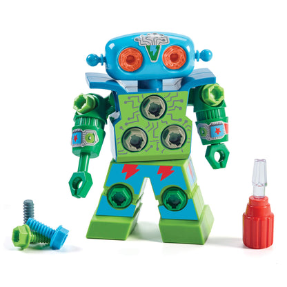Design & Drill Robot — Take-Apart STEM Building Toy with Real Screwdriver for Kids Ages 3+