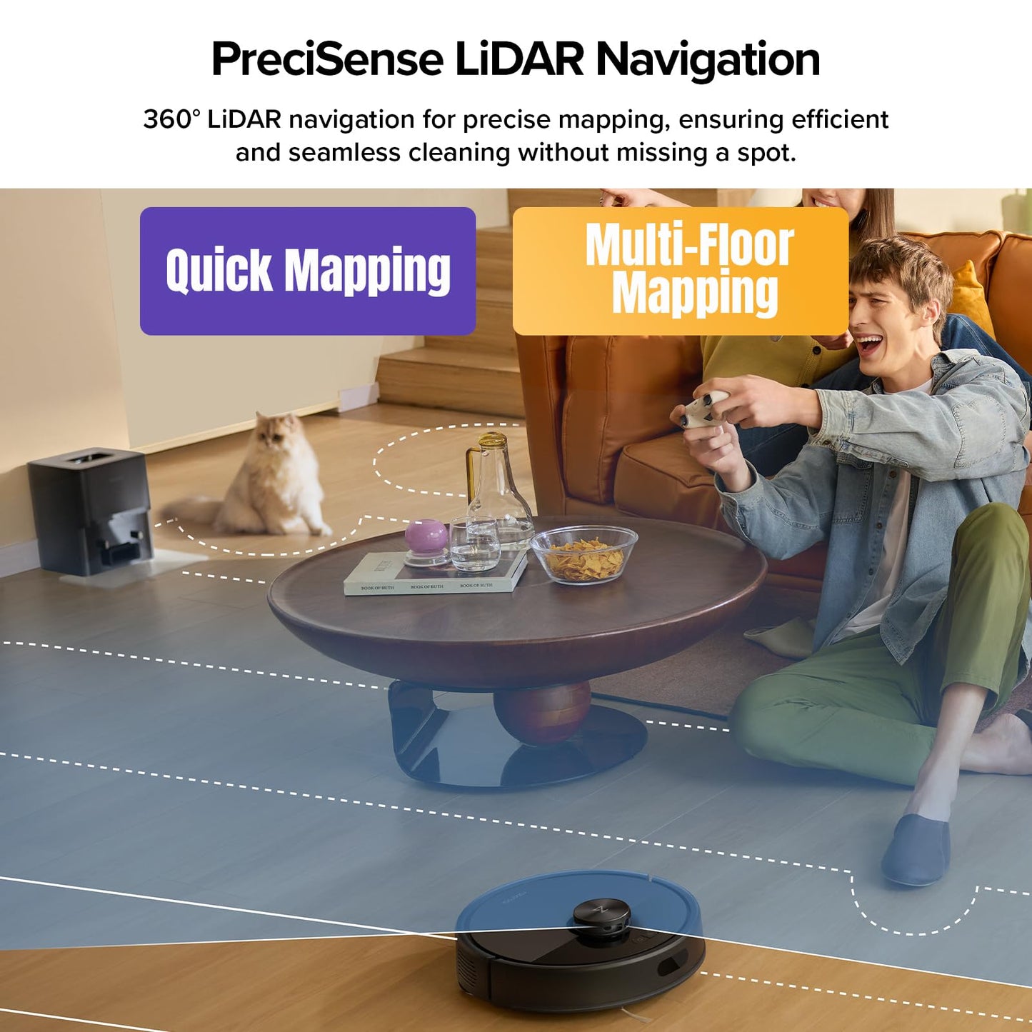 Roborock Q7 M5+ Robot Vacuum & Mop — 10000Pa Suction, 7-Week Self-Empty & LiDAR Navigation