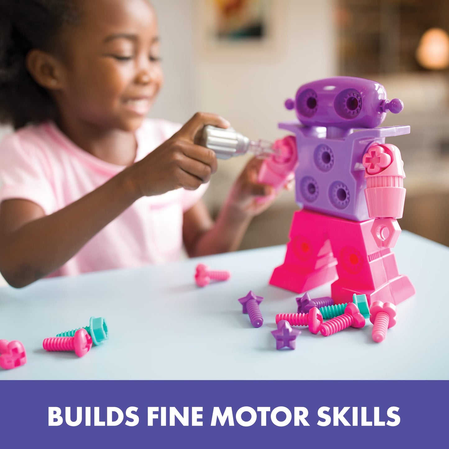 Design & Drill Robot — Take-Apart STEM Building Toy with Real Screwdriver for Kids Ages 3+