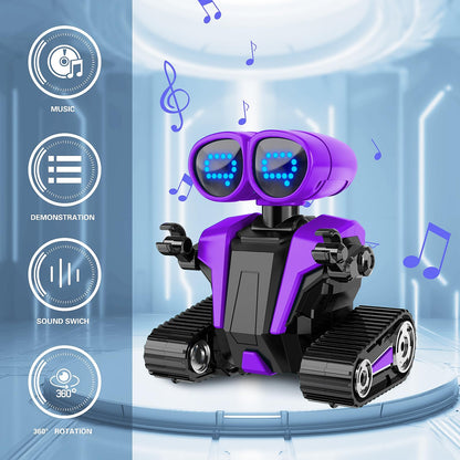 MindPal Robot Toys for Boys Girls with Auto-Demonstration Robots for Kids Remote Control Kids Robot Rechargeable with LED Eyes Smart Robot Age 3 Years and Up - Blue