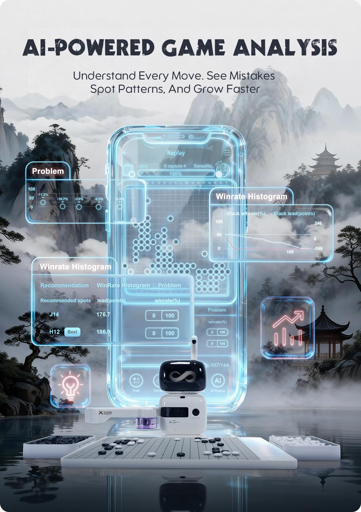 Sense Robot Go Professional — AI Smart Go Board with Robotic Arm