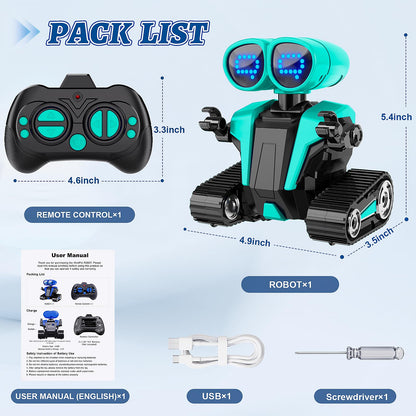 MindPal Robot Toys for Boys Girls with Auto-Demonstration Robots for Kids Remote Control Kids Robot Rechargeable with LED Eyes Smart Robot Age 3 Years and Up - Blue