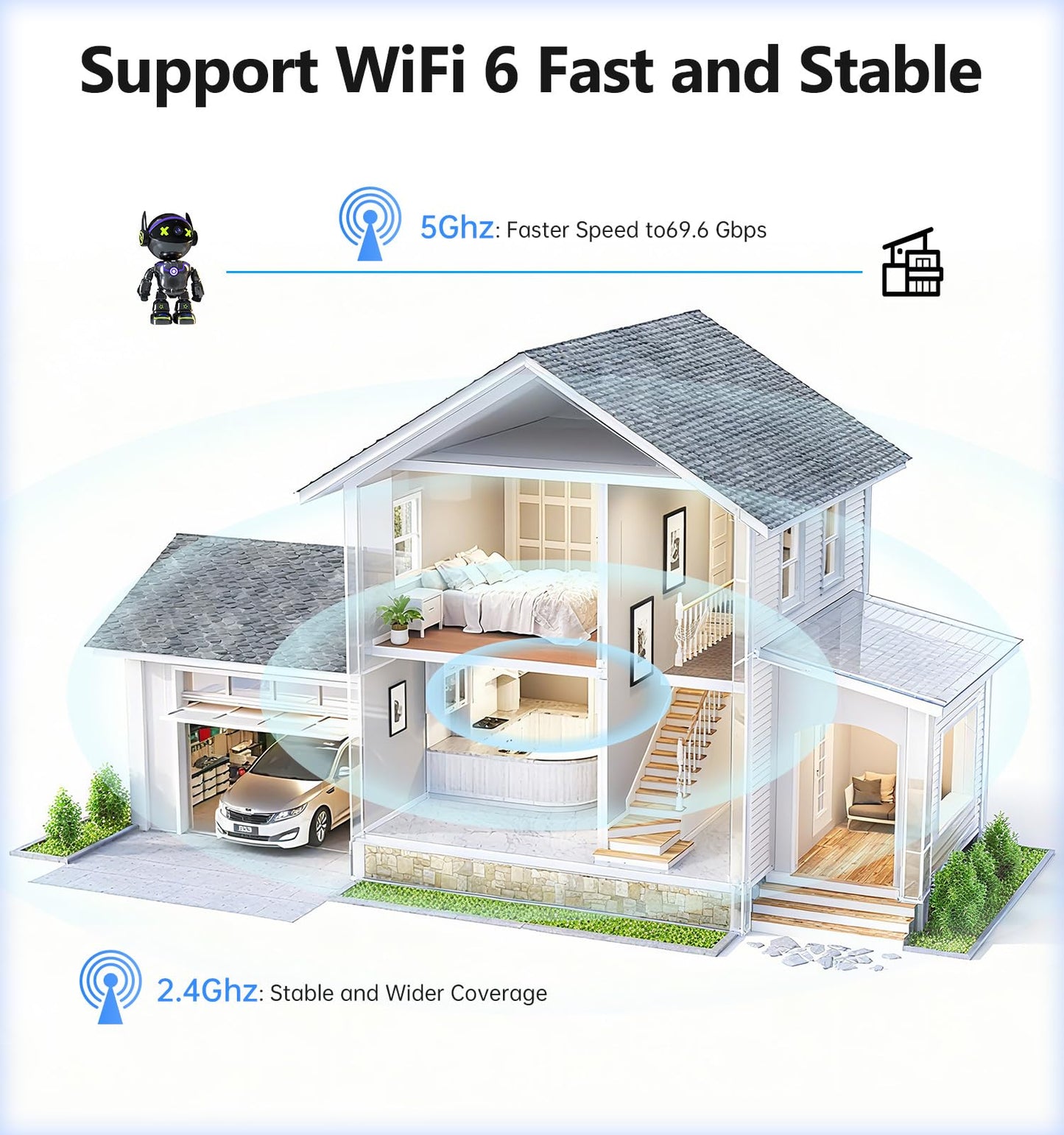 Gyliziex 2K Indoor Security Camera Robot — AI Human Detection, Colour Night Vision & 2-Way Talk