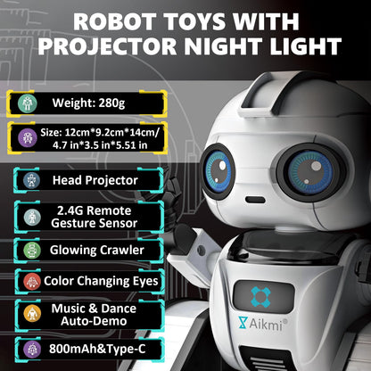 Aikmi RC Robot Toy, Projector Night Light