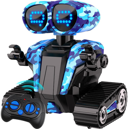 MindPal Robot Toys for Boys Girls with Auto-Demonstration Robots for Kids Remote Control Kids Robot Rechargeable with LED Eyes Smart Robot Age 3 Years and Up - Blue