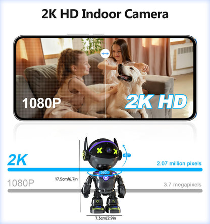 Gyliziex 2K Indoor Security Camera Robot — AI Human Detection, Colour Night Vision & 2-Way Talk