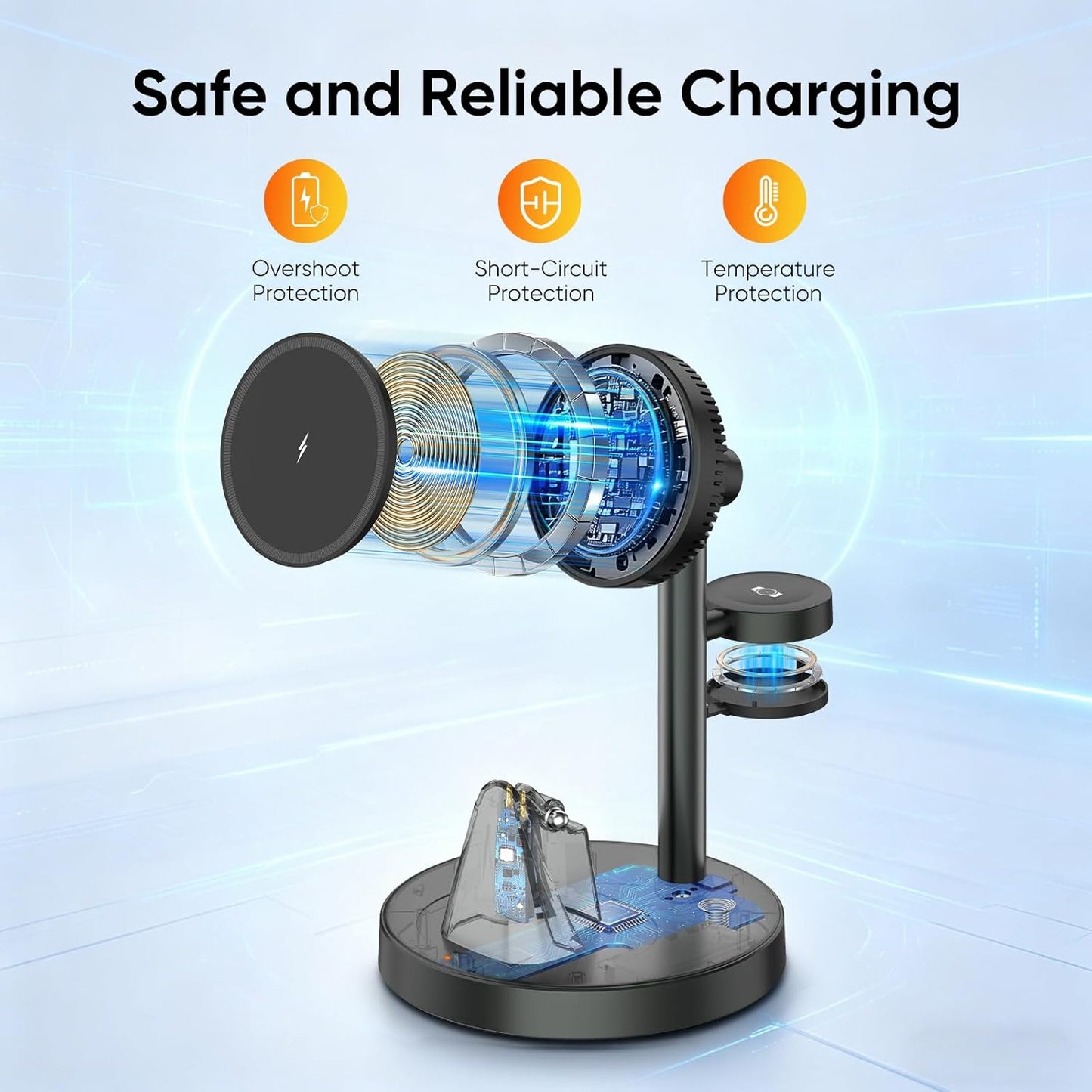3-in-1 Fast Charging Station — Smart Glasses, Phone & Watch