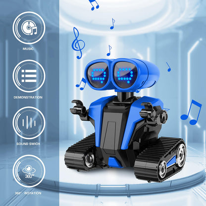 MindPal Robot Toys for Boys Girls with Auto-Demonstration Robots for Kids Remote Control Kids Robot Rechargeable with LED Eyes Smart Robot Age 3 Years and Up - Blue