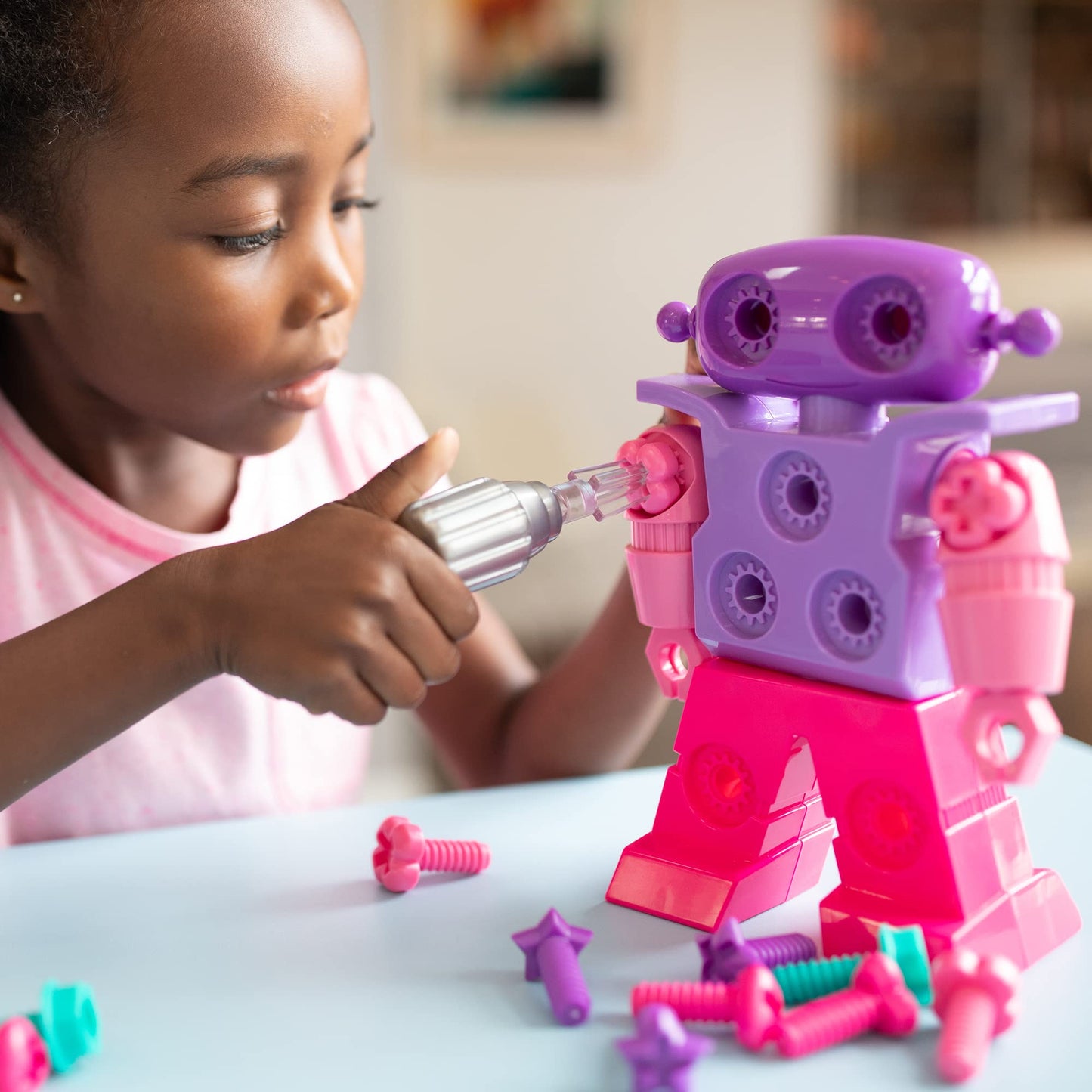 Design & Drill Robot — Take-Apart STEM Building Toy with Real Screwdriver for Kids Ages 3+
