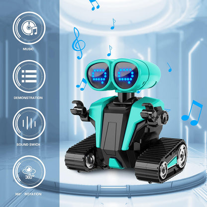 MindPal Robot Toys for Boys Girls with Auto-Demonstration Robots for Kids Remote Control Kids Robot Rechargeable with LED Eyes Smart Robot Age 3 Years and Up - Blue