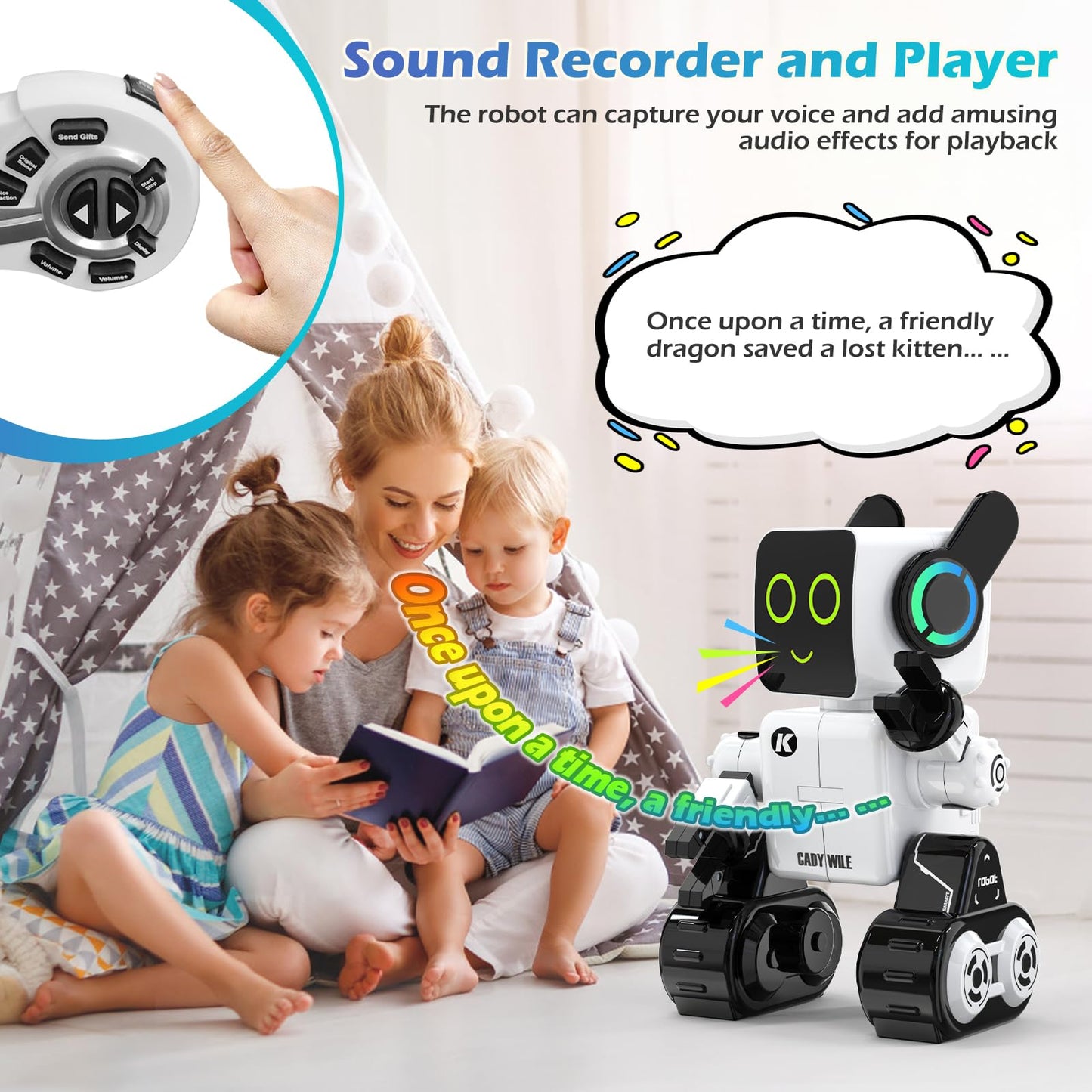 HBUDS RC Robot Toy — Dancing, Singing, Voice Recording & Built-In Coin Bank for Kids