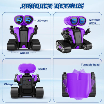 MindPal Robot Toys for Boys Girls with Auto-Demonstration Robots for Kids Remote Control Kids Robot Rechargeable with LED Eyes Smart Robot Age 3 Years and Up - Blue
