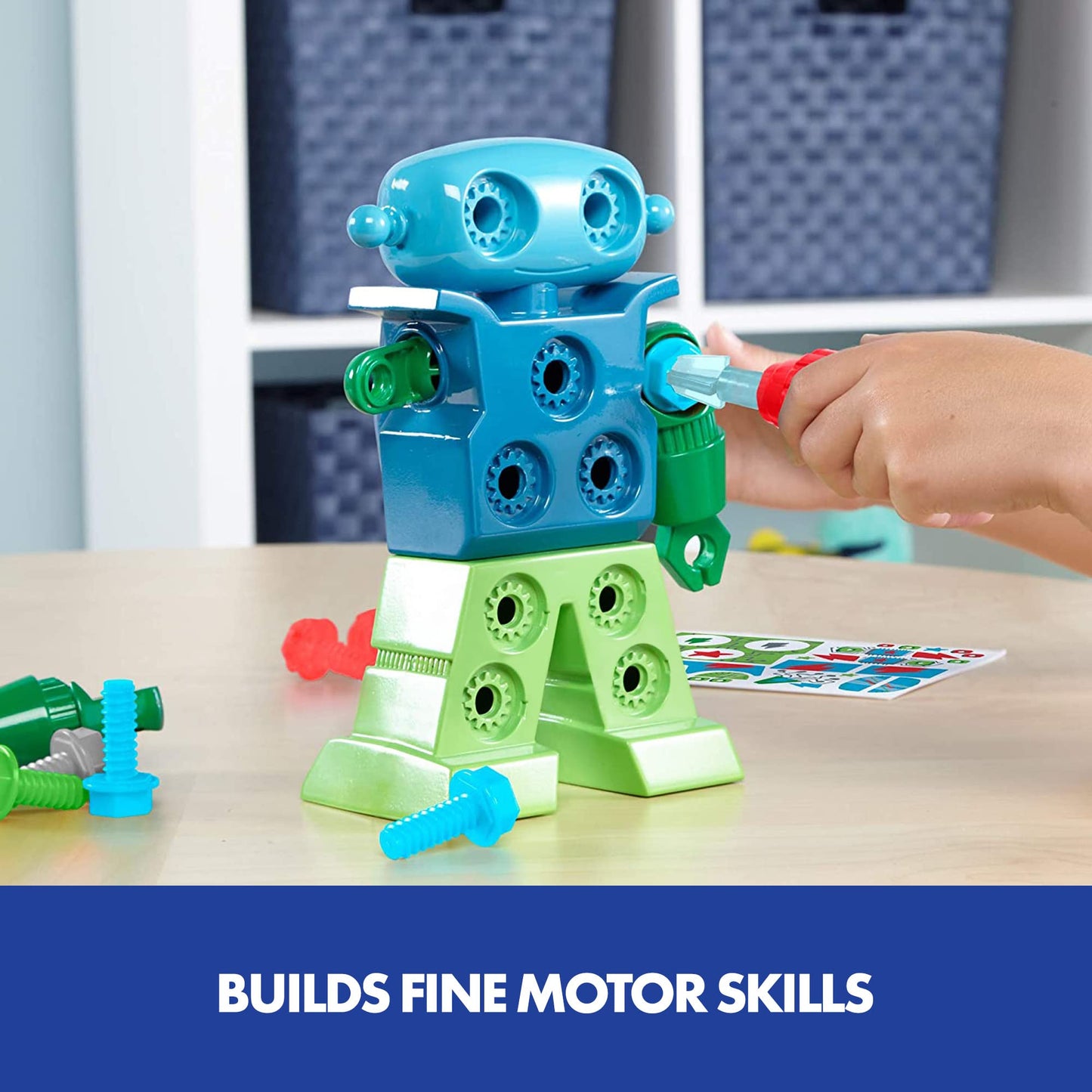 Design & Drill Robot — Take-Apart STEM Building Toy with Real Screwdriver for Kids Ages 3+