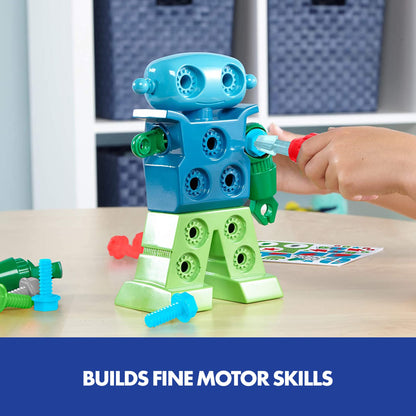 Design & Drill Robot — Take-Apart STEM Building Toy with Real Screwdriver for Kids Ages 3+