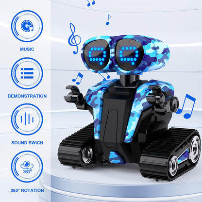 MindPal Robot Toys for Boys Girls with Auto-Demonstration Robots for Kids Remote Control Kids Robot Rechargeable with LED Eyes Smart Robot Age 3 Years and Up - Blue