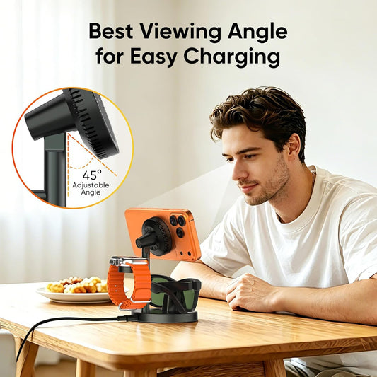 3-in-1 Fast Charging Station — Smart Glasses, Phone & Watch