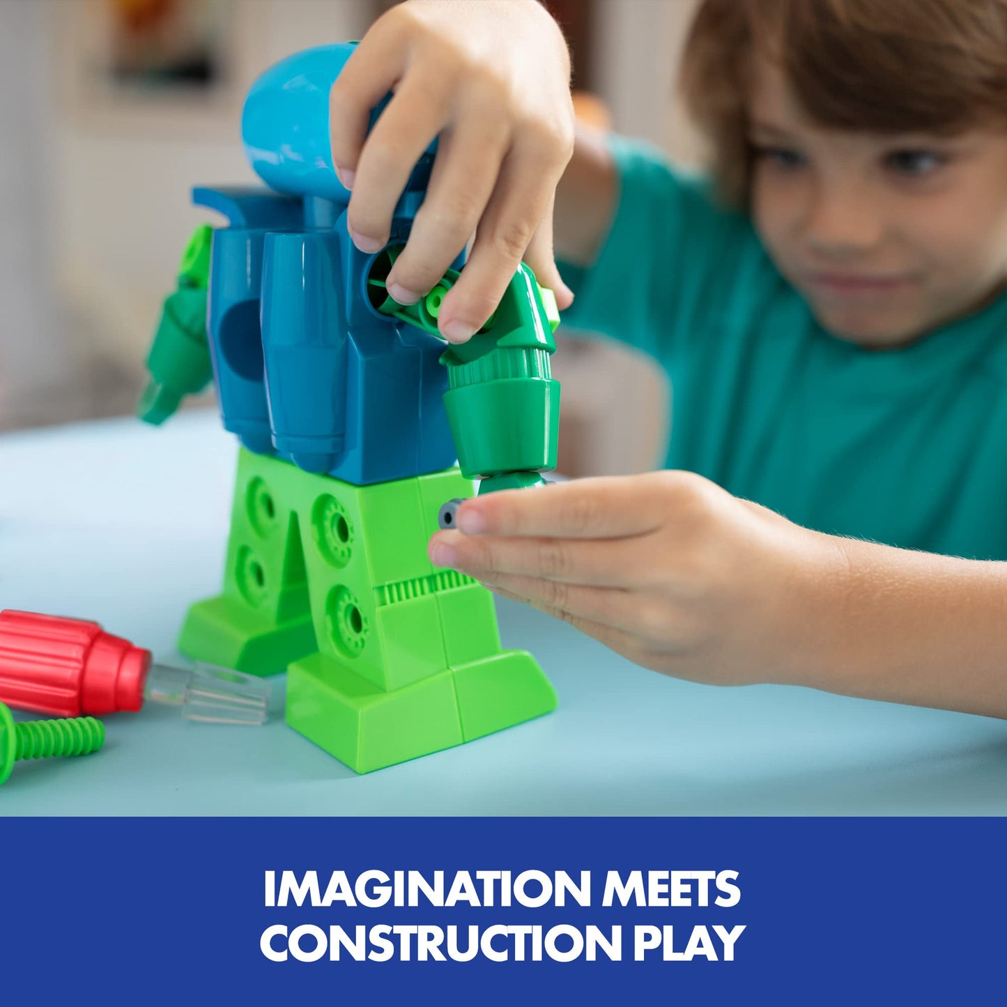 Design & Drill Robot — Take-Apart STEM Building Toy with Real Screwdriver for Kids Ages 3+