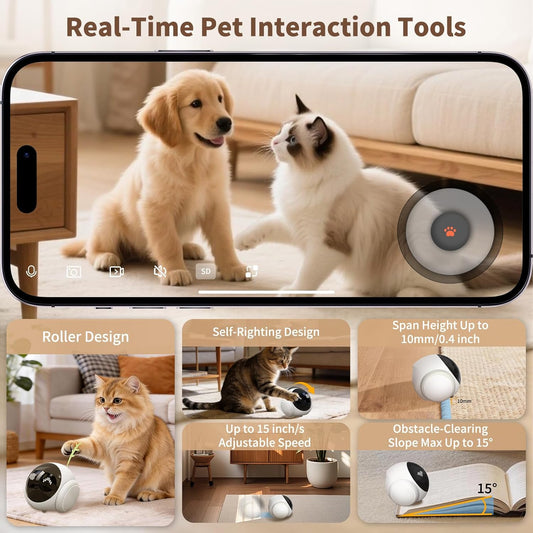 Honey Tour 1080P Pet Camera Robot — Movable Indoor Camera with Auto-Charging, Night Vision & 2-Way Talk