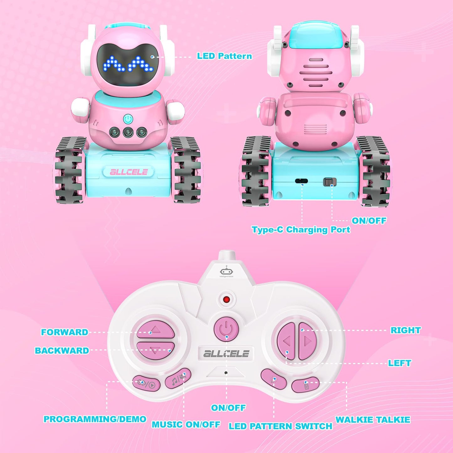 ALLCELE RC Robot Toy for Kids
