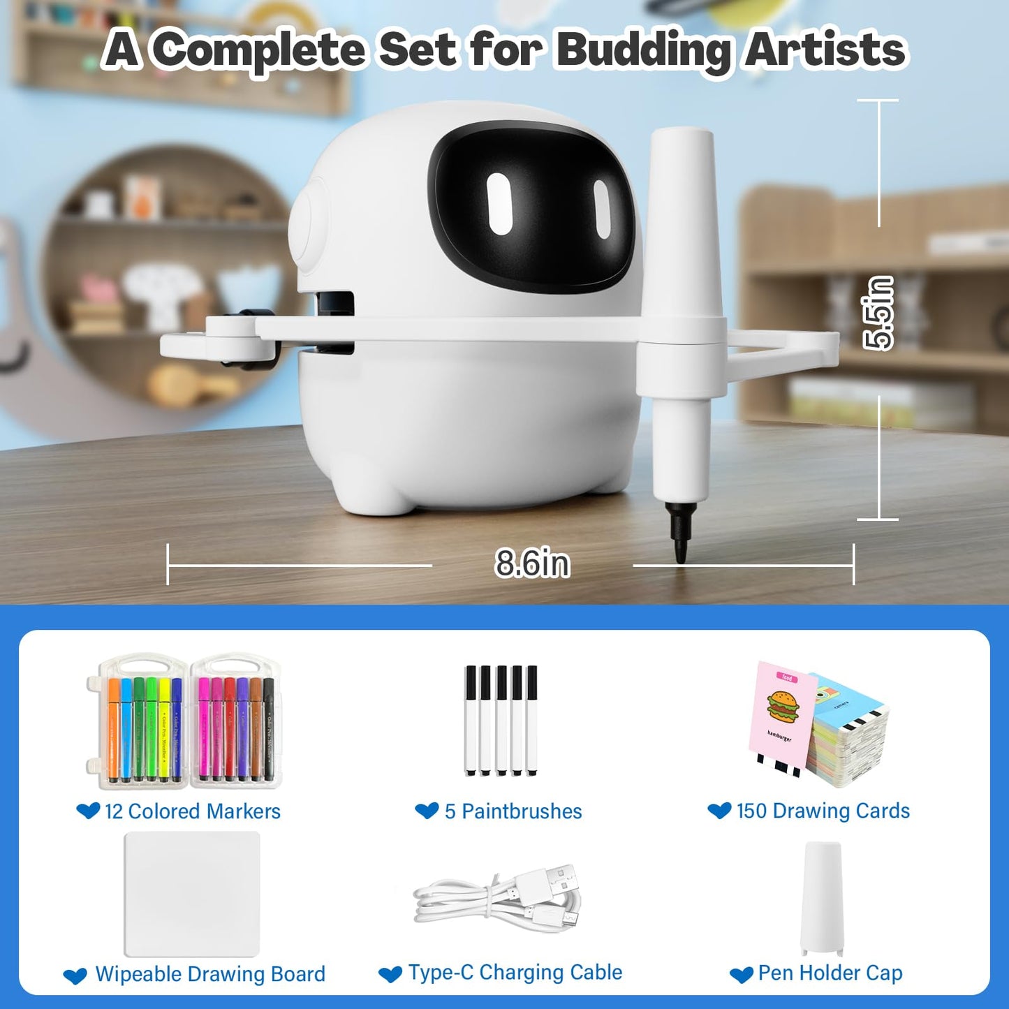 RIVGOT Drawing Robot for Kids — 150 Cards