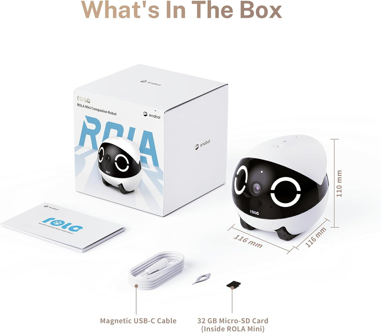 Enabot EBO ROLA Mini FamilyBot — 2K Movable Pet Camera