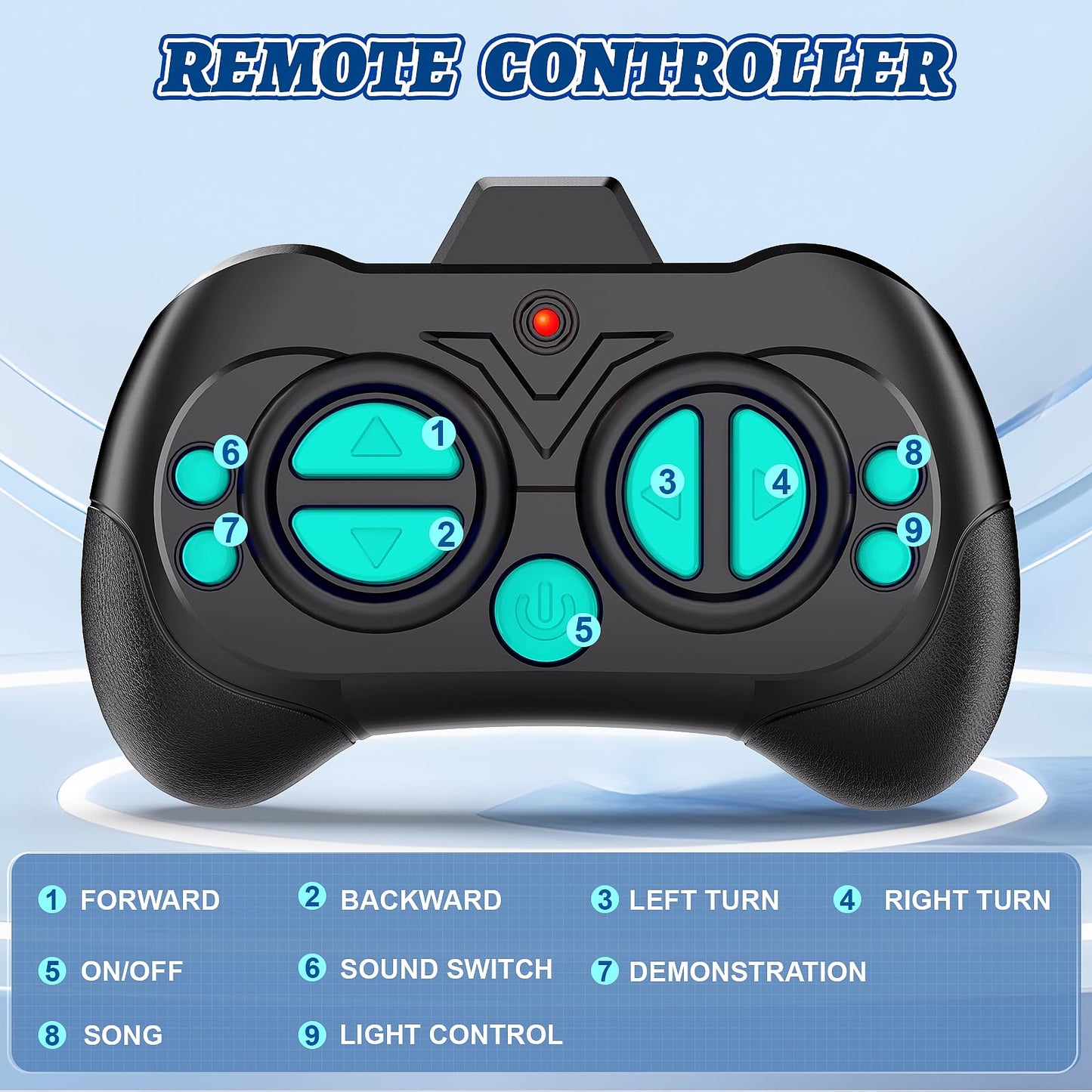 MindPal Robot Toys for Boys Girls with Auto-Demonstration Robots for Kids Remote Control Kids Robot Rechargeable with LED Eyes Smart Robot Age 3 Years and Up - Blue