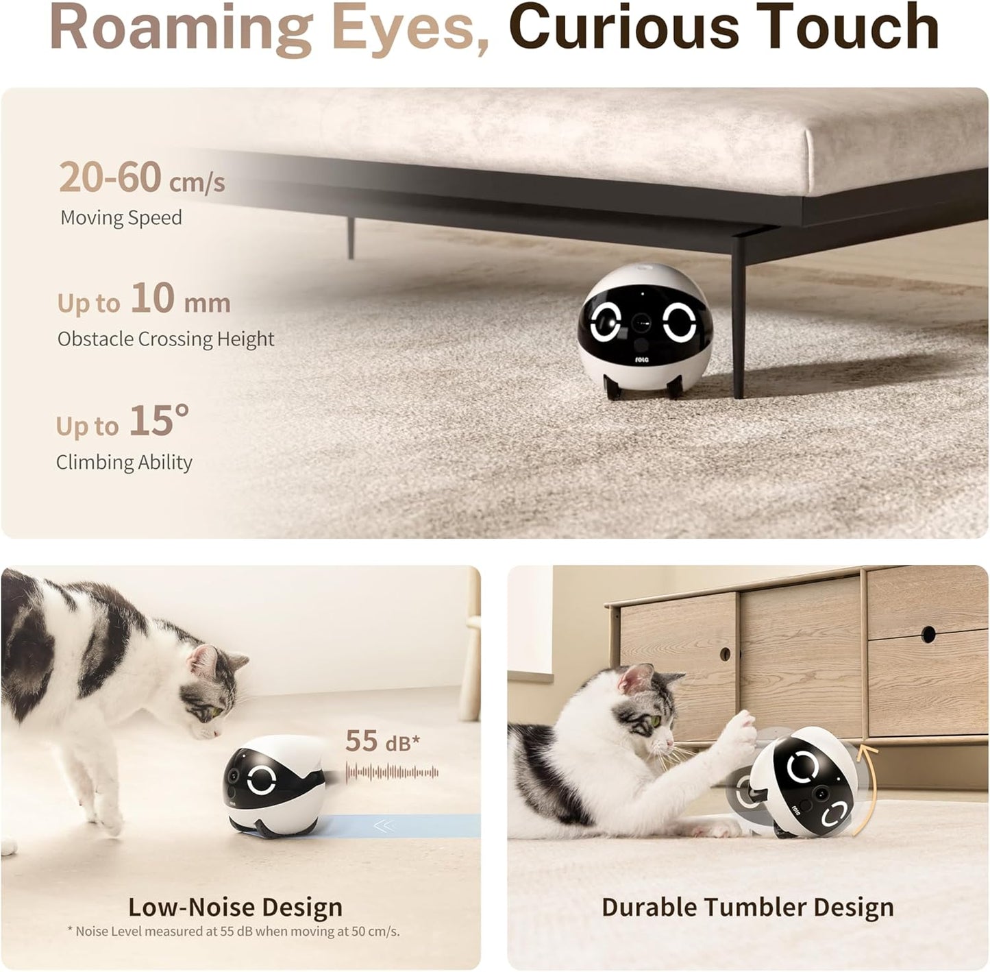 Enabot EBO ROLA Mini FamilyBot — 2K Movable Pet Camera