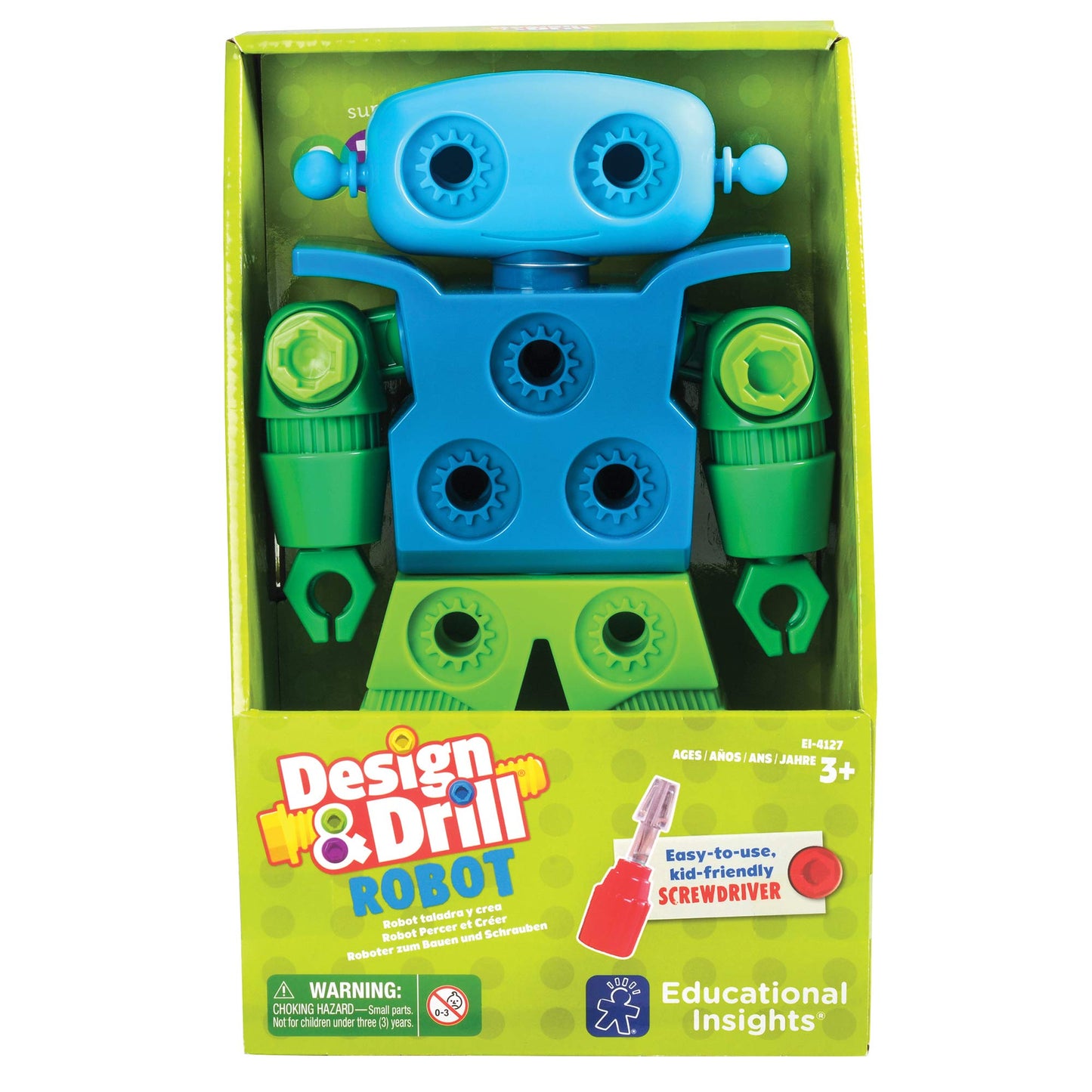 Design & Drill Robot — Take-Apart STEM Building Toy with Real Screwdriver for Kids Ages 3+