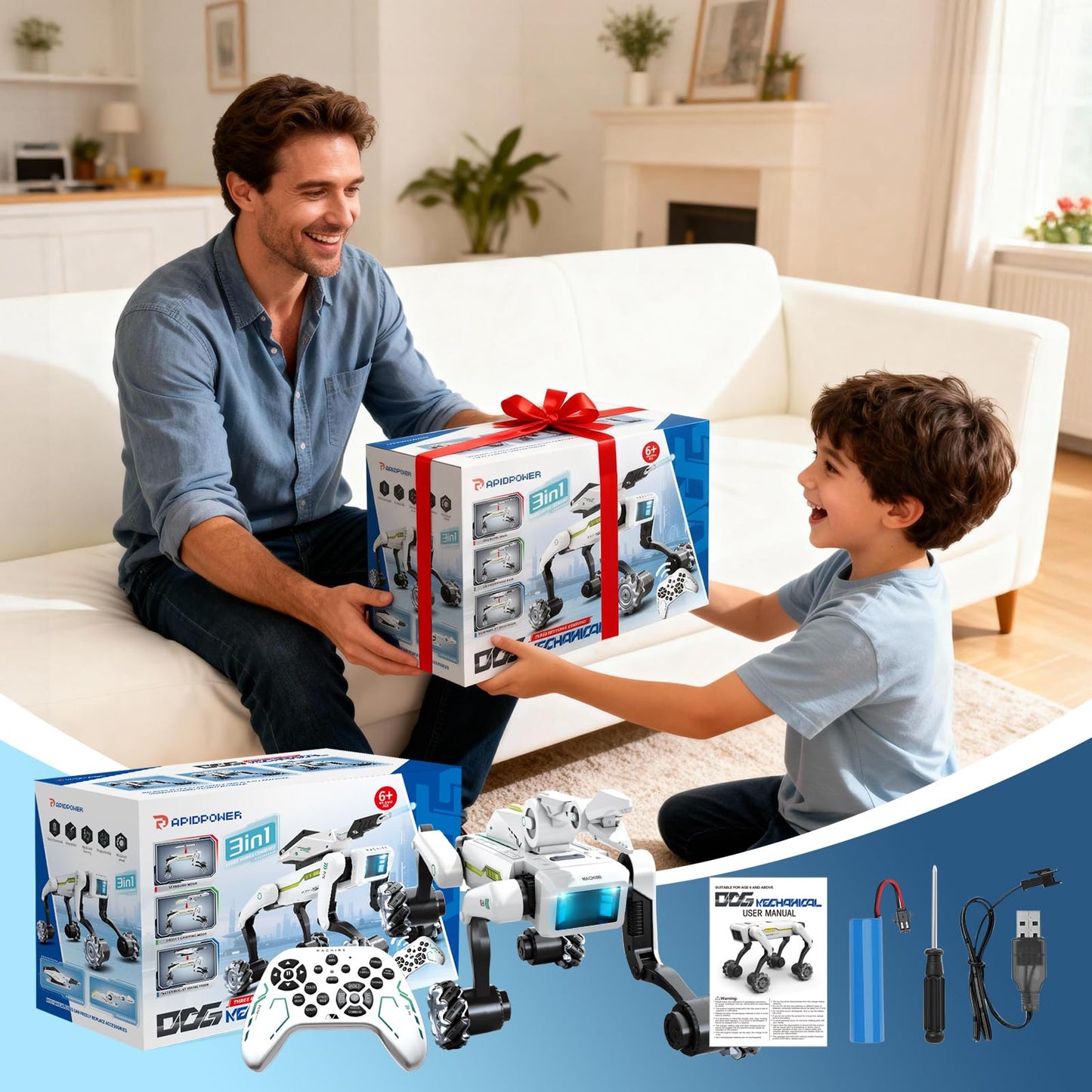Smart Robot Dog for Kids — 30+ Bionic Action