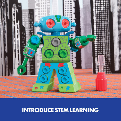 Design & Drill Robot — Take-Apart STEM Building Toy with Real Screwdriver for Kids Ages 3+