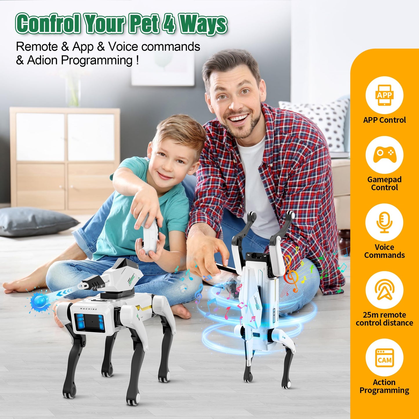 Smart Robot Dog — Voice Control, 30+ Actions & App Programming