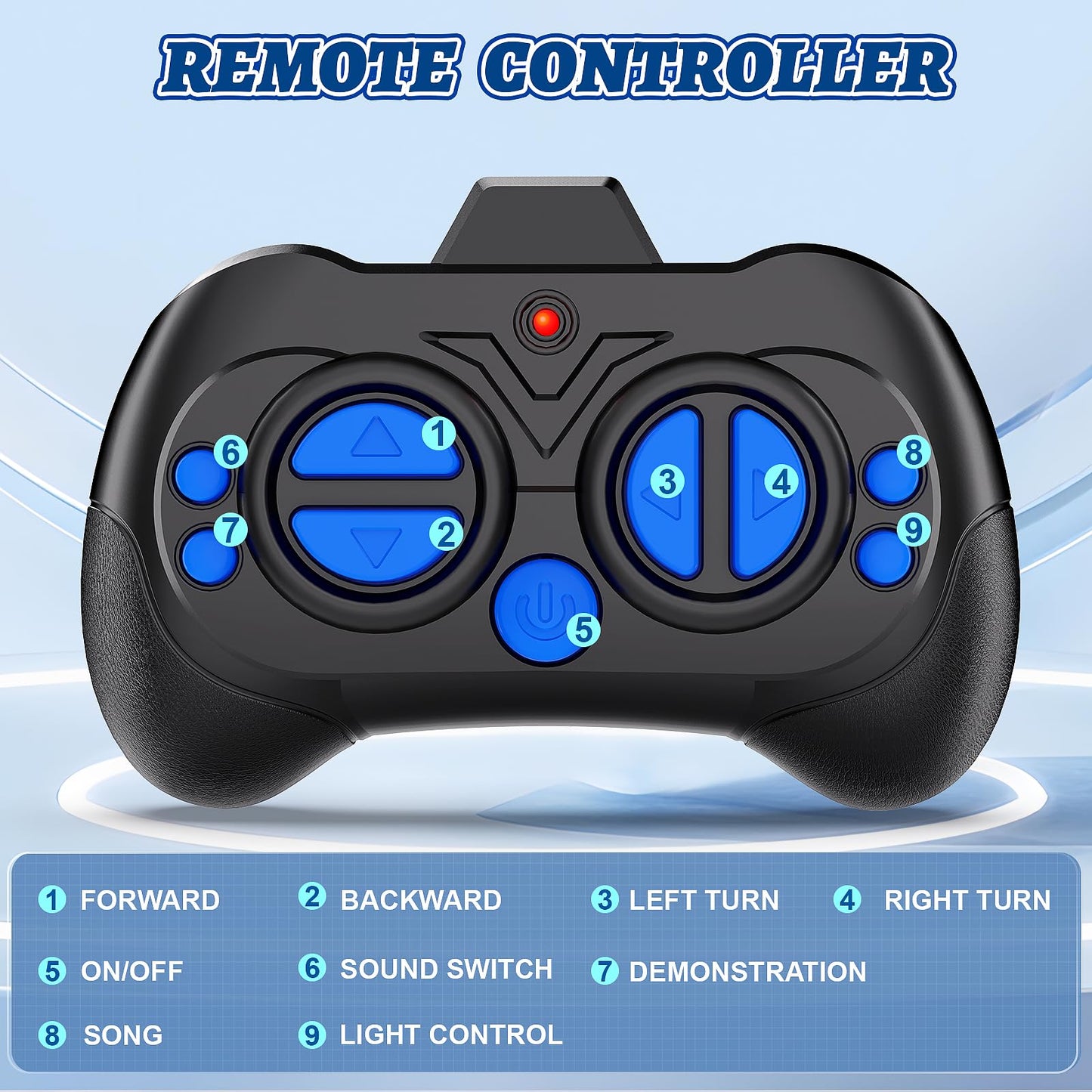 MindPal Robot Toys for Boys Girls with Auto-Demonstration Robots for Kids Remote Control Kids Robot Rechargeable with LED Eyes Smart Robot Age 3 Years and Up - Blue