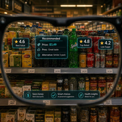 AI Smart Glasses - Camera 8 MP, Real-Time Translation, Navigation